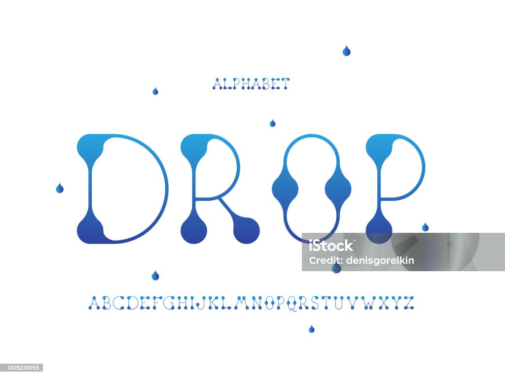 Drop Lettering Drop Font Vector Alphabet Stock Illustration - Download Image Now ...