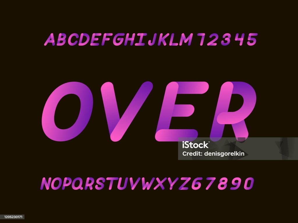 Font Over Sign Over Font Vector Alphabet Stock Illustration - Download Image Now ...
