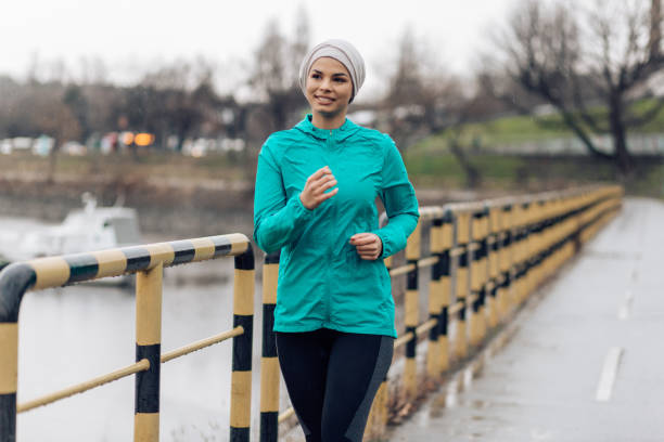 istock Happy lady with healthy habit 1205233593