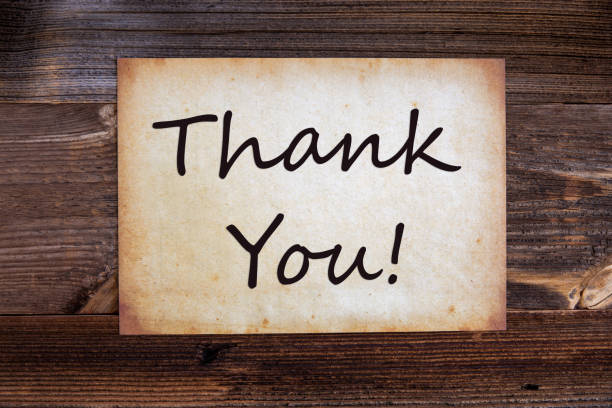 istock Old Paper, Text Thank You, Wooden Background 1205233817