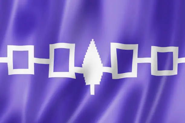 Iroquois people ethnic flag, Canada. 3D illustration