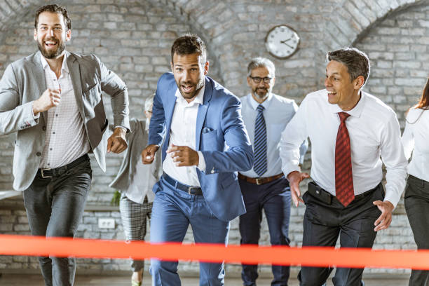 istock Sports race in the office! 1205235833