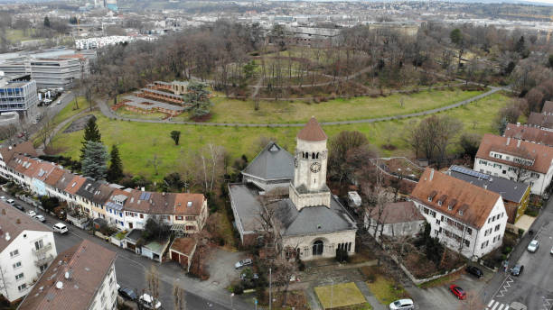 istock Stuttgart by night and Villa Berg from above 1205237600