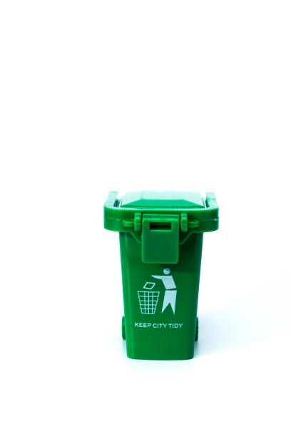 istock Large green trash can with wheel, isolated on white background 1205238252