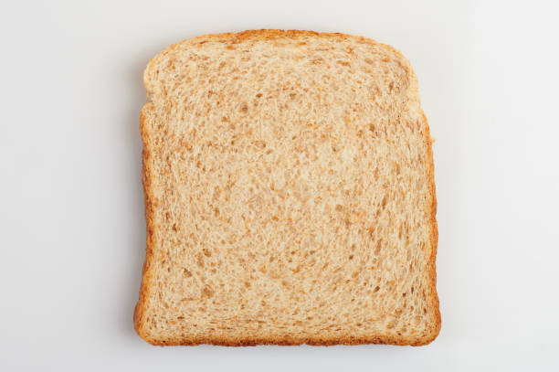 square white bread slice - baked bread breakfast brown imagens e fotografias de stock