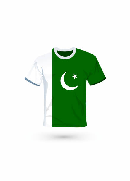 Sport shirt in colors of Pakistan flag. Vector illustration for sport, championship and national team, sport game Vector illustration for soccer & football, championship and national team, sport game tシャツ stock illustrations