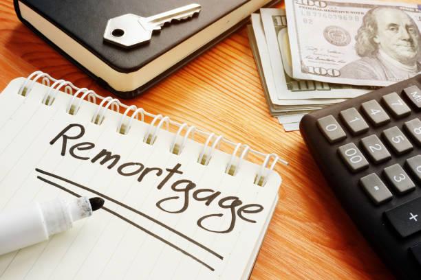 istock Conceptual hand written text is showing a remortgage 1205239996