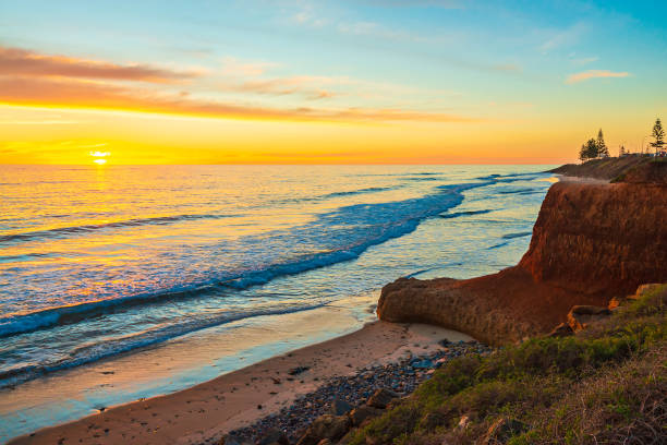 istock Christies Beach coastal view at sunset 1205240212