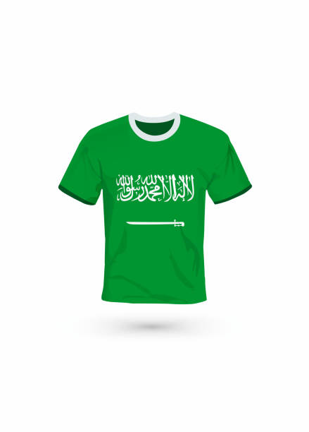 Sport shirt in colors of Saudi Arabia flag. Vector illustration for sport, championship and national team, sport game Vector illustration for soccer & football, championship and national team, sport game tシャツ stock illustrations