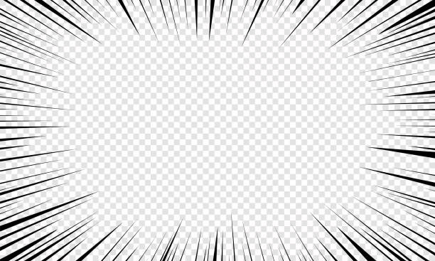 Motion radial lines. Motion radial lines background for comics. Bright black white light streaks burst. Flash beam glow. Flying particles, graphic texture. Explosion with Speed Lines. Vector illustration, EPS 10. superhero drawings stock illustrations