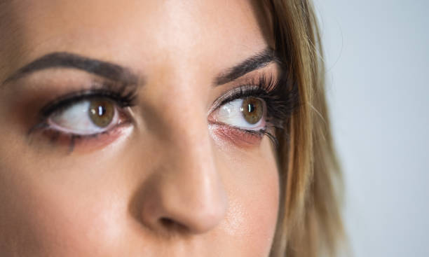 istock Woman wearing professional make-up 1205245625