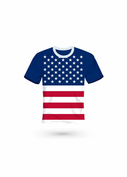Sport shirt in colors of United States flag. Vector illustration for sport, championship and national team, sport game Vector illustration for soccer & football, championship and national team, sport game tシャツ stock illustrations