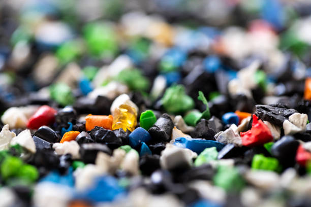 istock Close Up Of  Shredded Recycled Plastic Background Environmental Concept 1205245881