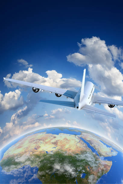 istock Flying over Africa. Air travel concept. 1205248068