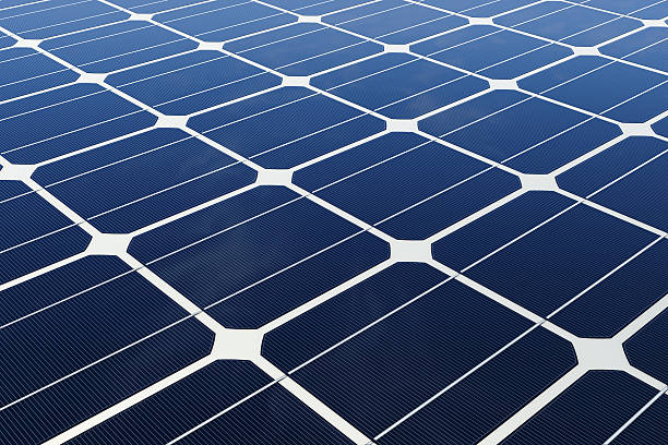 mono-crystalline solar cells stock photo