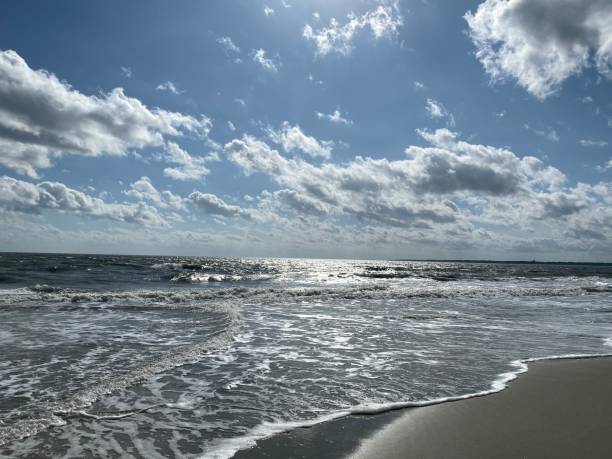 plaża na wyspie st. simons - jekyll island zdjęcia i obrazy z banku zdjęć