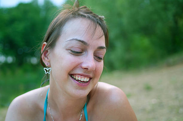 istock smiling girl in blue bra 120525420