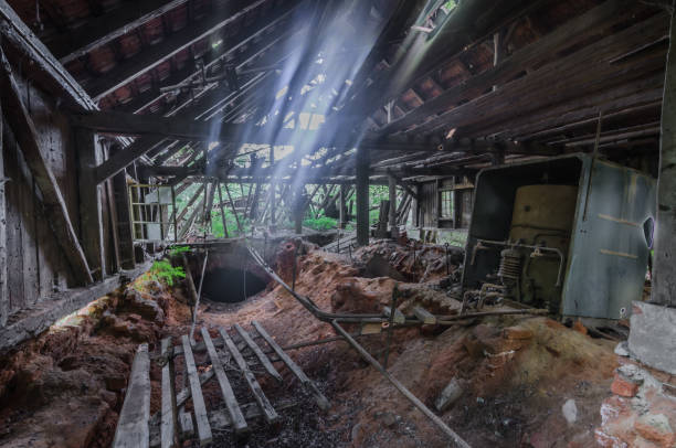 istock abandoned wooden house with sunbeams 1205254227