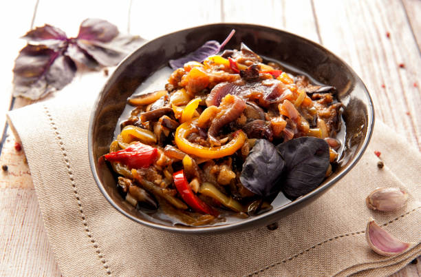 istock Stewed aromatic vegetables in a thick sauce. 1205257884
