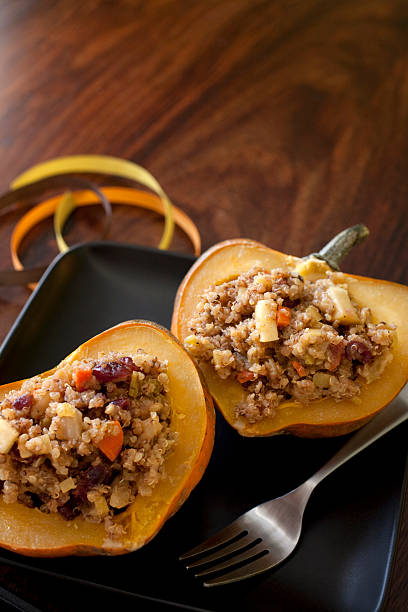 Acorn Squash Meal  acorn squash stock pictures, royalty-free photos & images