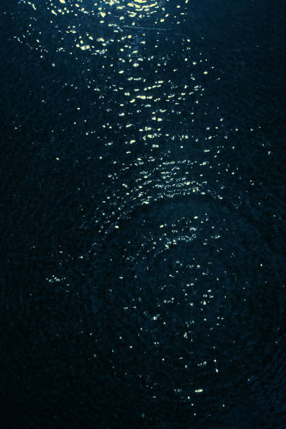 texture of water on black background, Water in night time