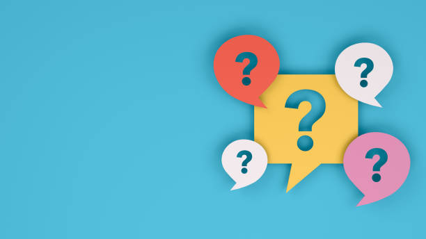 Question Mark on Speech Bubble 3d rendering of question mark on speech bubble. Brainstorming, business concept. questionnaire stock pictures, royalty-free photos & images