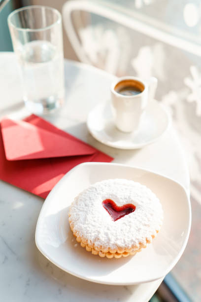 istock Valentine's day breakfast with cookies with heart and coffee 1205272261