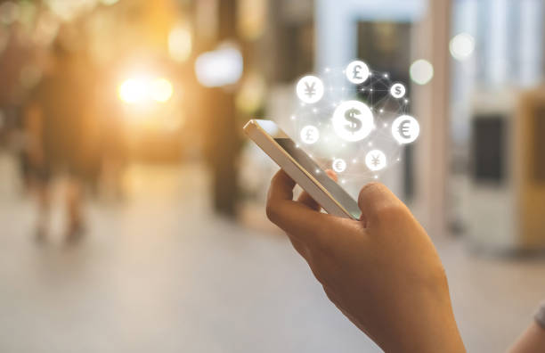istock Close up image hand using mobile phone with online transaction application, Concept financial technology (fintech) and ICO Initial coin offering business financial internet innovation technology 1205274742