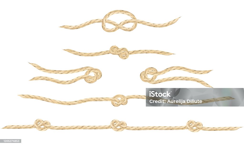 Knottted String Design Linen String Knots Stock Illustration - Download Image Now - Braided ...