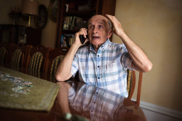 istock Senior man arguing on phone 1205274991