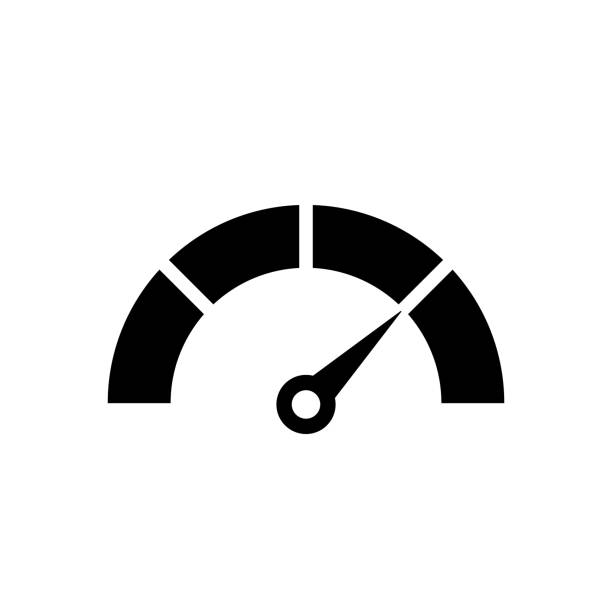 ilustrações de stock, clip art, desenhos animados e ícones de speedometer, tachometer sign icon, vector illustration - instrument of measurement illustrations