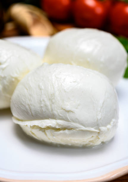 istock Cheese collection, white italian mozzarella cheese balls for salad or for appetizer snacks from deli shop in New York, USA 1205276592