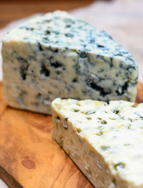 istock Cheese collection, strong Danish blue cheese Danablu with blue mould. 1205276597