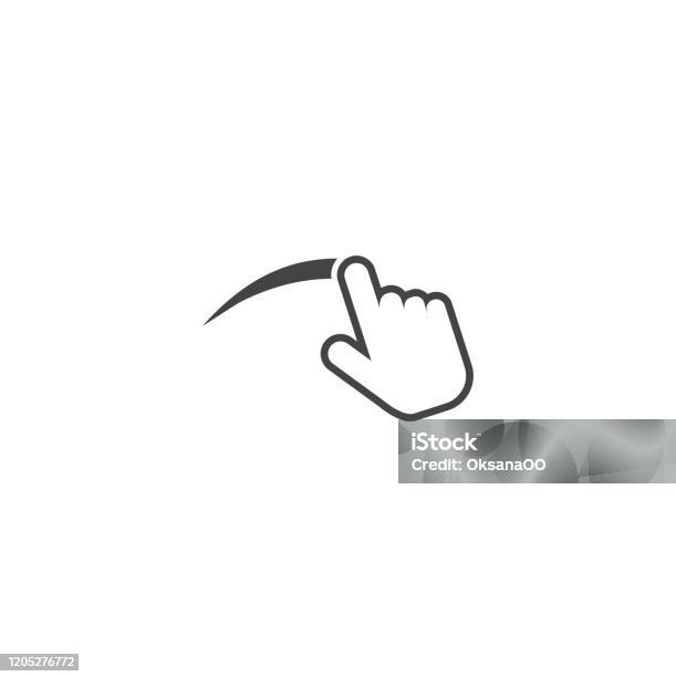 Vector Hand Swipe Icon On White Background Layers Grouped For Easy Editing Illustration For Your Design Stock Illustration - Download Image Now