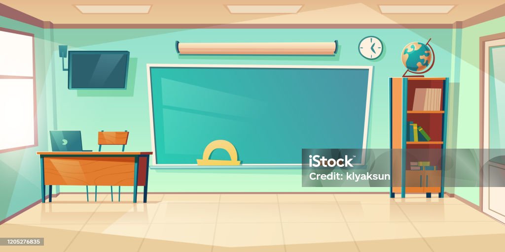 Empty Classroom Interior School Or College Class Stock Illustration -  Download Image Now - Classroom, Backgrounds, Education - iStock