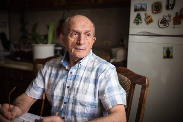 istock Portrait of a sad grandfather 1205277067
