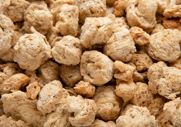 istock Background of dehydrated soy meat close up 1205277845