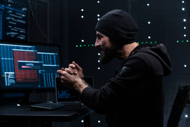 istock Jubilant male hacker celebrates his victory. 1205278143