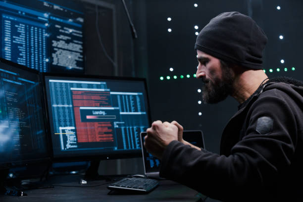 istock Jubilant male hacker celebrates his victory. 1205278203