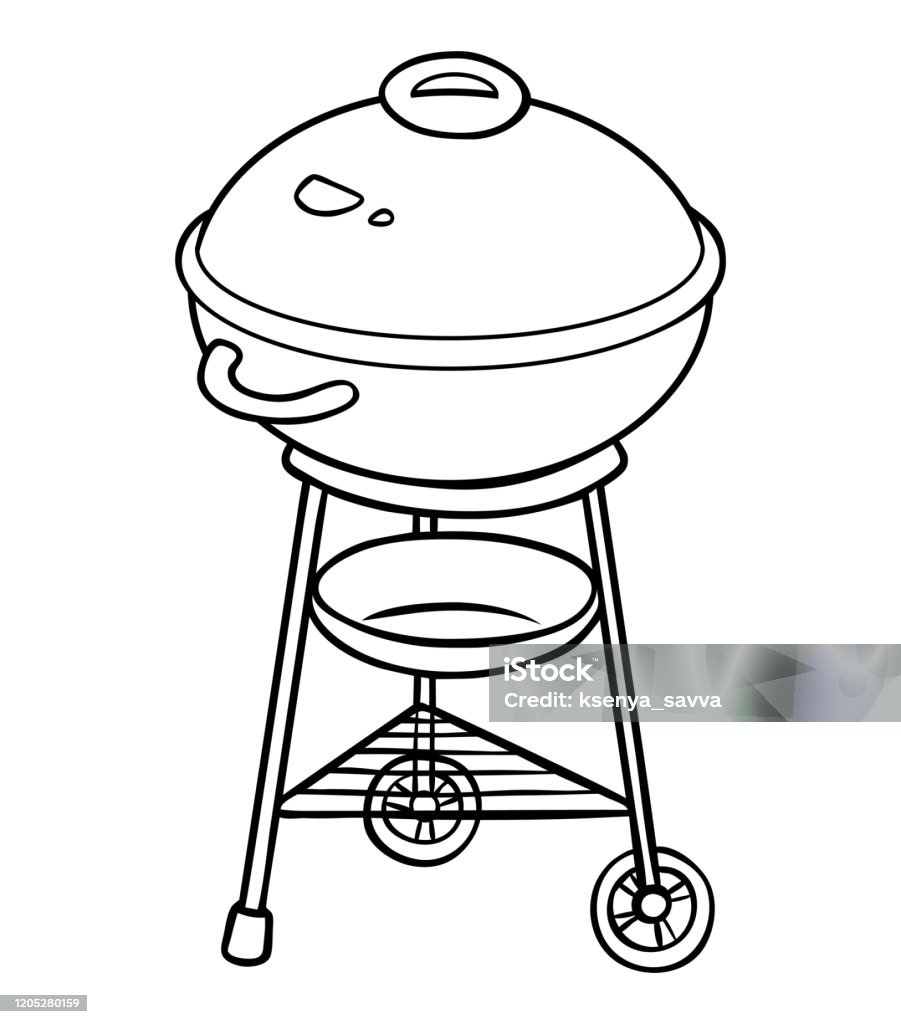Ilustración de Libro Para Colorear Parrilla De Barbacoa Electrodomésticos  De Cocina De Dibujos Animados En Blanco Y Negro y más Vectores Libres de  Derechos de Alimento - iStock
