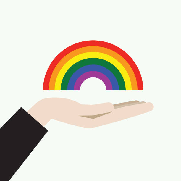 Hand holding a rainbow symbol Gender Symbol, Hand, Gender, Transgender symbol, Homosexual, LGBTQI pride flag icon stock illustrations