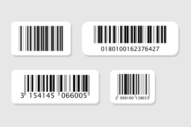 ビジネスバーコードベクトルセット。リアルなバーコードアイコン。 - bar code price coding laser点のイラスト素材／クリップアート素材／マンガ素材／アイコン素材