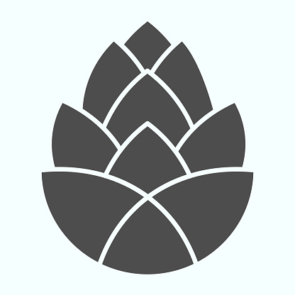 Pinecone brewery plant solid icon. One single flower of pine cone. Autumn season vector design concept, glyph style pictogram on white background, use for web and app. Eps 10