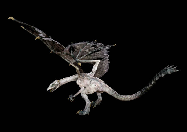 istock 3D illustration fantasy dragon on white 1205284207