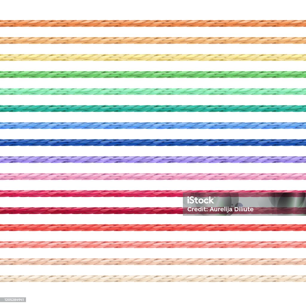 Colourful Linen String Types Stock Illustration - Download Image Now ...