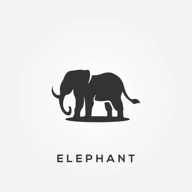 Vector illustration of Elephant Animal Silhouette Vector For Banner or Background