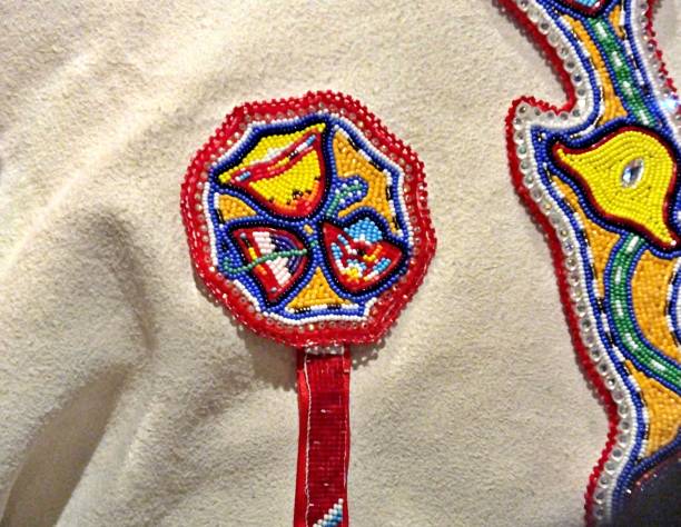 istock Native American ladies dress with beads - rear view 1205287632