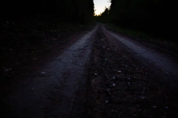 Photo of A country road rambles in to the sunset.