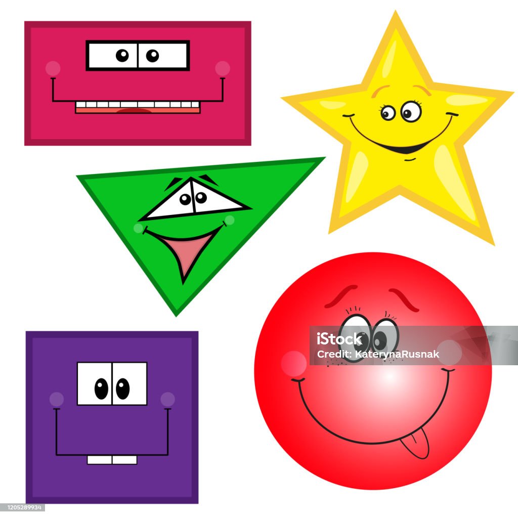 Cartoon Illustration Of Basic Geometric Shapes Comic Characters For  Children Education Flat Design Vector Stock Illustration - Download Image  Now - iStock