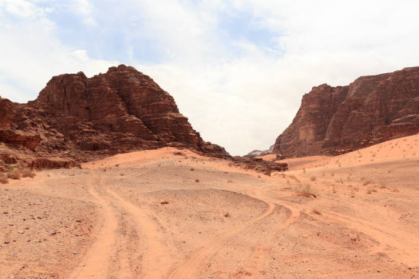 istock Wadi Rum desert panorama with dunes, mountains and sand that looks like planet Mars surface, Jordan 1205291955